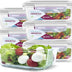 Kit 15 Potes Herméticos de Vidro + 10 Copos de Vidro Aruba de Brinde